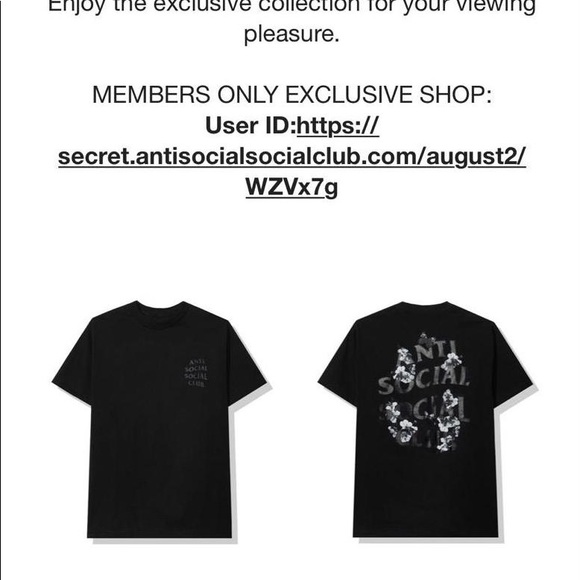 Anti Social Social Club Dramatic MEMBERS EXCLUSIVE - Picture 2 of 4